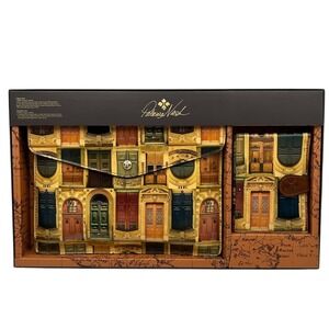 Patricia Nash Leather Tablet Holder & Passport Case Gift Set Doorways Multicolor